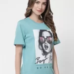 Over Size T Shirt Women Graphic Print Round Neck Light Blue T-Shirt ₹700.00 Original price was: ₹700.00.₹600.00 - Image 2