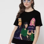 Over Size T Shirt Women Graphic Print Round Neck Light Blue T-Shirt ₹700.00 Original price was: ₹700.00.₹600.00 - Image 3